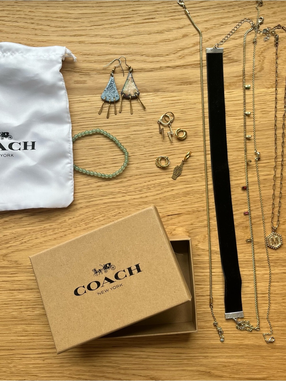 Coach Packaging, Gold and Silver Tone Costume Jewelry Bundle